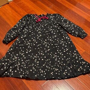 Floral Black Kids Dress Size 7